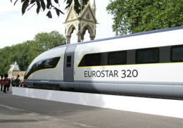 The mock-up of a Eurostar e320 went on show in Hyde Park